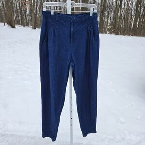 Vintage Cherokee Women's Jeans Pleated Tapered Front Yoke Dark Wash size 12 READ